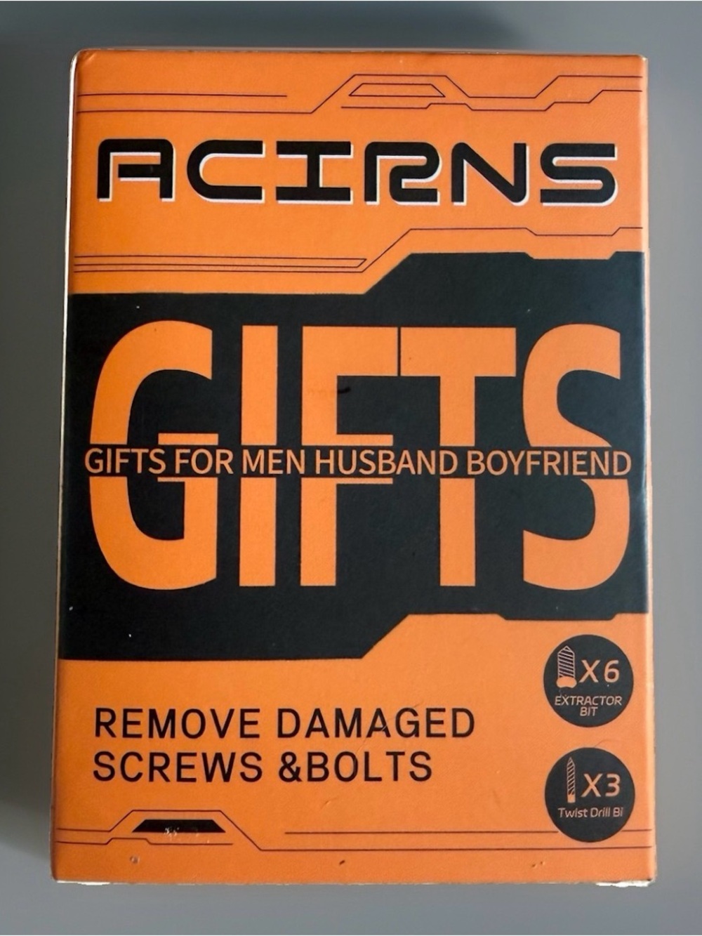 ACIRNS Gifts for Men Damaged Screw Extractor Set 9 Pcs Stripped Bolt Remover NEW